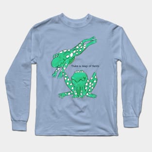 Frogs drawing take a leap of faith Long Sleeve T-Shirt